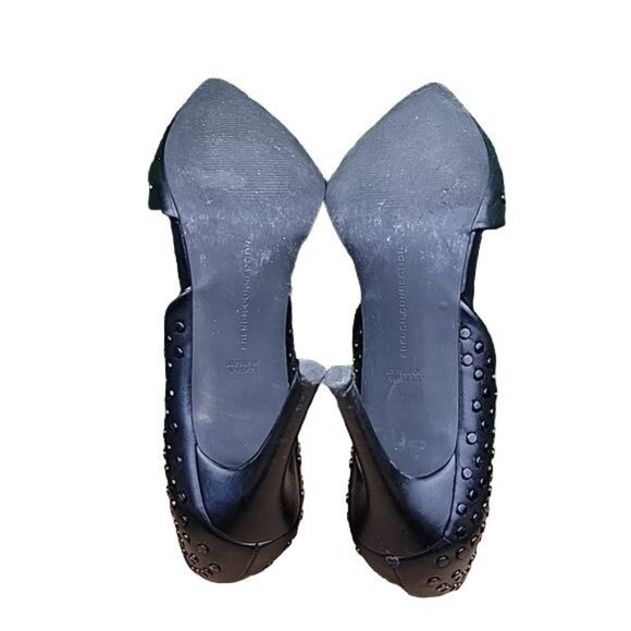 French Connection Womens Leather Ellis Studded D'Orsay Dress Pump Black Size 9 - Picture 10 of 12